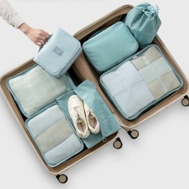 6-Piece Polyester Travel Packing Bags for Clothing – Zippered Suitcase Organizers for Neater Luggage