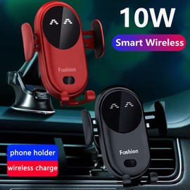 Baceyong Car Phone Holder Wireless Charging Stand Wireless Car Charger Stand Phone Holder for 10 W Wireless Car Charger Red