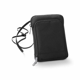BagBase Bg047Blac Travel Wallet Black Bg047 - Black, Medium