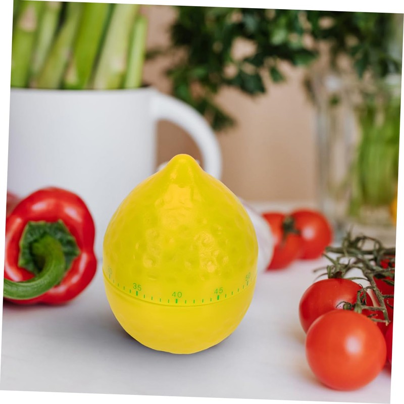 FELTECHELECTR 2Pcs Lemon Shaped Mechanical Kitchen Timer Cute Countdown Timer