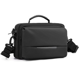 YOWUBA Shoulder Bag, Body Bag, Men's, Large Capacity, Multi-functional, Handbag, Crossbody Design, Multi-layer Storage, Waterproof, Popular, Messenger Bag, Business Trip, Travel, Work, Handbag, Black