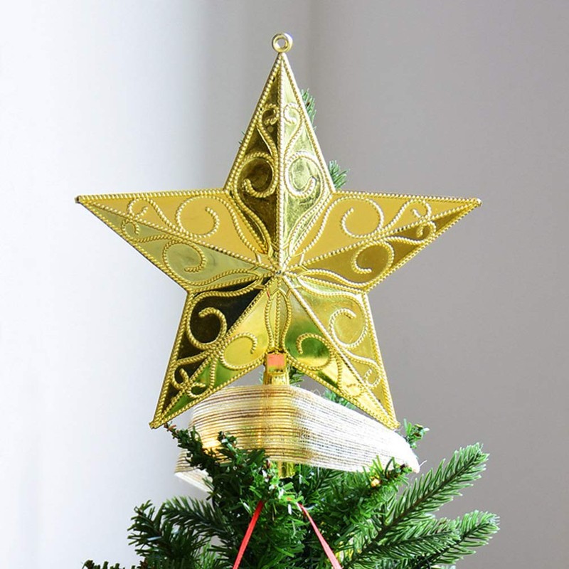 TENDYCOCO 20cm Star Tree Topper Christmas Tree Topper 5 Point