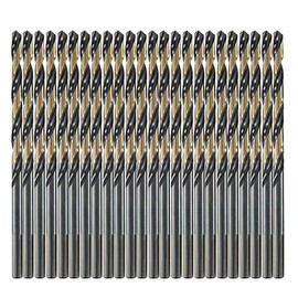 24PCS, 19/64", Black and Gold Twist Drill Bits