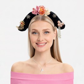 Chinese Style Ancient Traditional Hanfu Headband Chinese Qing Dynasty Royal Court Queen Princess Imperial Concubine Hair Hoop for Women Cosplay Costume Hair Accessories