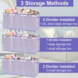 Pantryily Toy Storage Box for Kids,Extra Large Toy Box Chest with Lids,Foldable Toy Organizers and Storage Bins with Handles for Nursery,Home,Office 35.8"x12.6"x16"(Purple)