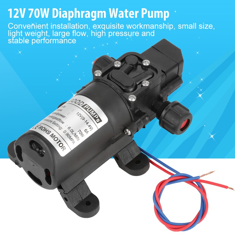 DC 12V 0.9Mpa 6L/Min Water High Pressure Diaphragm 70W Self