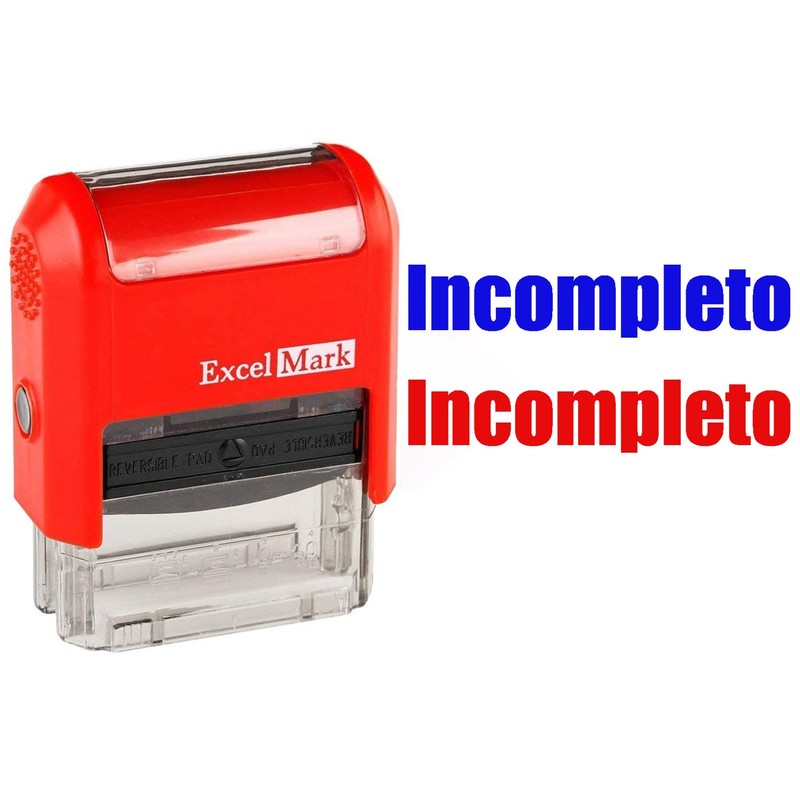 ExcelMark Self-Inking Rubber Teacher Grading Stamp - Incompleto