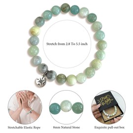 Gejoyse Retirement Bracelet - Farewell & New Job Gifts for Women - Natural Stone Compass Beaded Stretch Bracelets