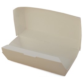 Southern Champion Tray 0715 Paperboard White Specialty Sandwich Clamshell Food Container, 7" Length x 3" Width x 2-5/8" Height (Case of 500)
