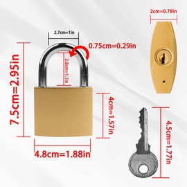 Lamondre Heavy Duty Padlock with Keys - Outdoor High Security Key Padlock for Warehouse, Garage, Garden, Shed - 48mm