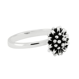 TISHAVI Sterling Silver Flower Design Women Stacking Ring - 925 Silver Vintage Statement Ring Size 9 for Mom Sister Wife