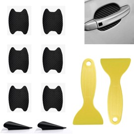 8 Pcs Car Door Handle Protectors, with 2 Pcs Scrapers, Scratch Protective Stickers, Cover Guard Film Stickers, Car Door Handle Protector Paint Guard Prevent Scratches