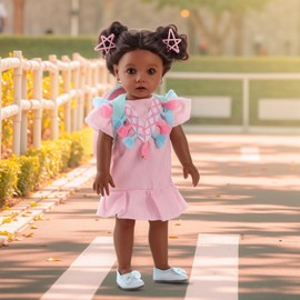 BABESIDE American 16" Realistic Baby Doll Girl, Large Cute Sweet Baby Doll Real Life Baby Dolls with Accessories for 3+ Year Old Girls Gifts, Pretend Play, Collection