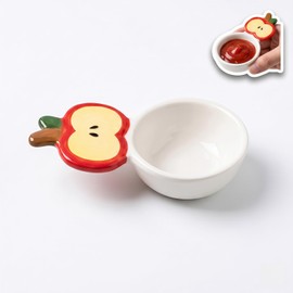 4.3 Inch Cute Dipping Bowls - Novelty Sauce Bowls, Apple Kitchen Decor - Ceramic