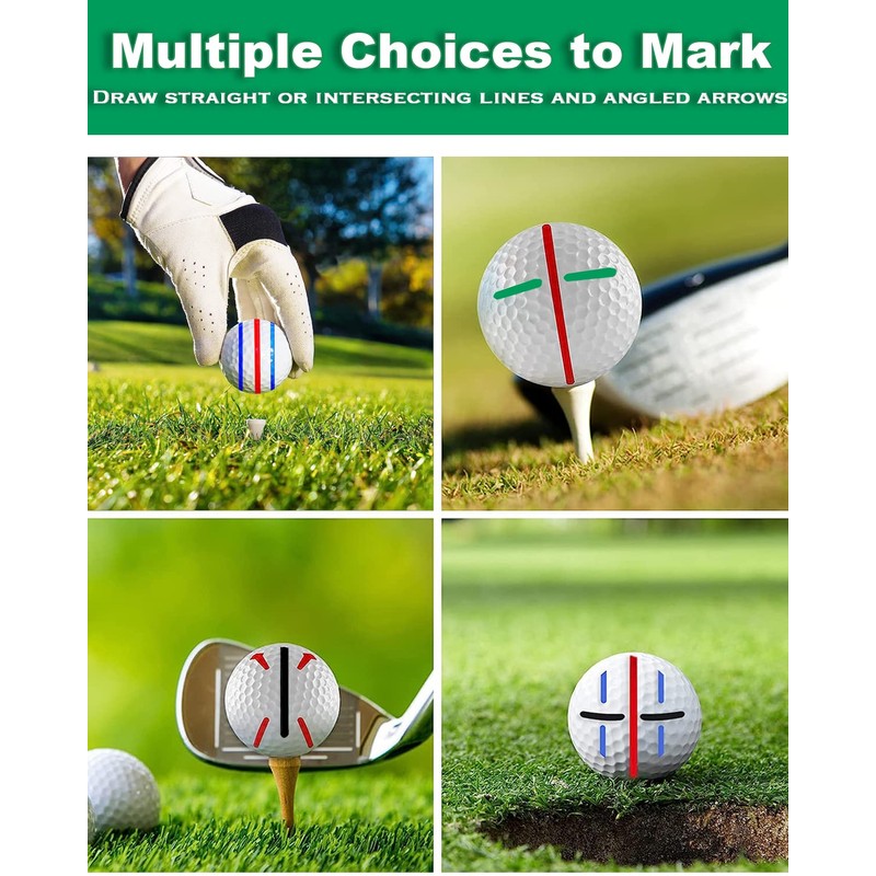Geeorzo Golf Ball Marker Kits, 4 Pieces Alignment Sets for