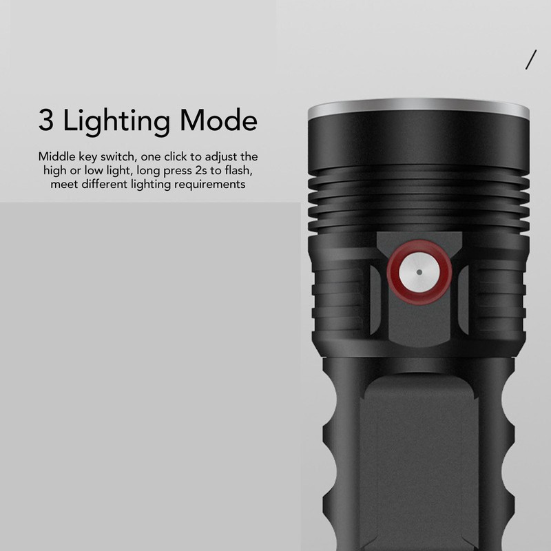 Rechargeable Flashlight Aluminum Alloy Ultra Bright Handheld Waterproof LED Emergency