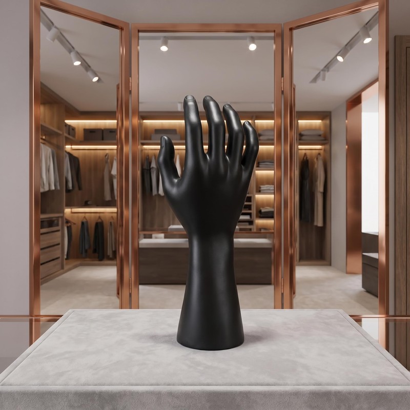 Black Mannequin Hand Ring Display Holder for Men Jewelry,Stable Hand