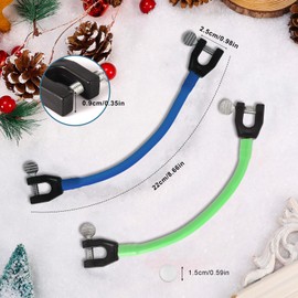 2pcs Ski Tip Connector for Kids, Portable Ski Connector with 4 Spacers Ski Training Aid Skiing Training Equipment Snowboard Accessories for Kids Beginners (Light Green, Blue)