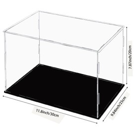 Toolzia Acrylic Clear Display Case,Countertop Box Cube Organizer Stand Dustproof Protection Showcase Cube Collectibles Show Box For Action Figures/Toys/Collectibles(30X25X15Cm)