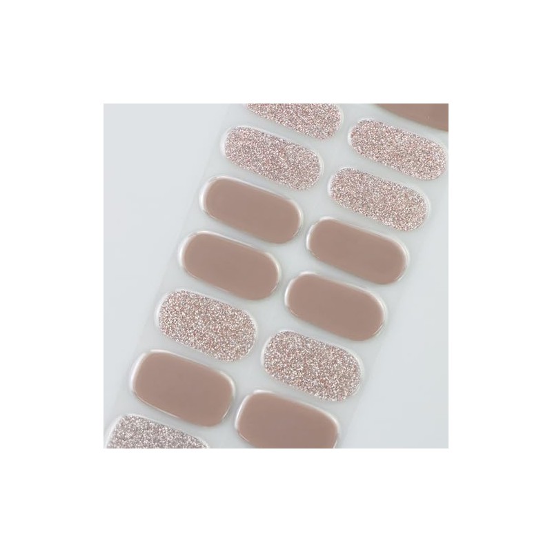 JMEOWIO Glitter Nail Foil UV Hardening Gel Nail Strip Sticker