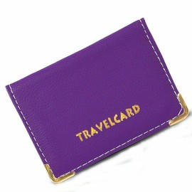 FATASH Leather Travel Card Bus Pass Holder Wallet - Rail Card Cover Case in New Fusion Purple | Genuine Leather Credit Card Holder, Slim & Thin Pocket Wallet with RFID Blocking