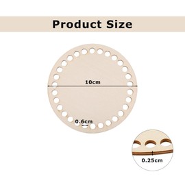 JOYOLA Pack of 5 Wooden Basket Bases, 10 cm Crocheted Basket Base for Crochet Circle, Selfmade Basket Base Round Shapes, Natural Wood Basket Base Set for DIY Handbag Basket Weaving Supplies Crafts