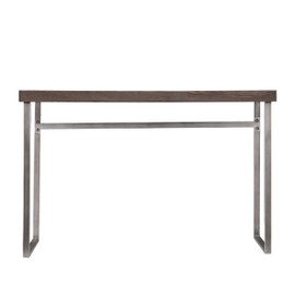 Southern Enterprises Nolan, Console Table, Weathered Burnt Oak/Chrome