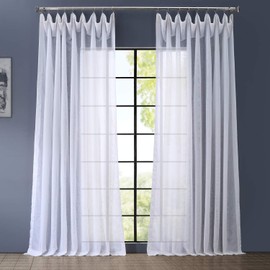 HPD Half Price Drapes SHCH-VOL1-84-DLDW Double Layered & Extra Wide Sheer Curtain (1 Panel), 100 X 84, White