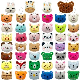 XIPEGPA - Juego de 46 juguetes de peluche de animales pequeños, llavero de peluche para regalos de fiesta, llavero para bolsa de regalo, regalo de huevos de Pascua, carnaval, fiesta de cumpleaños,