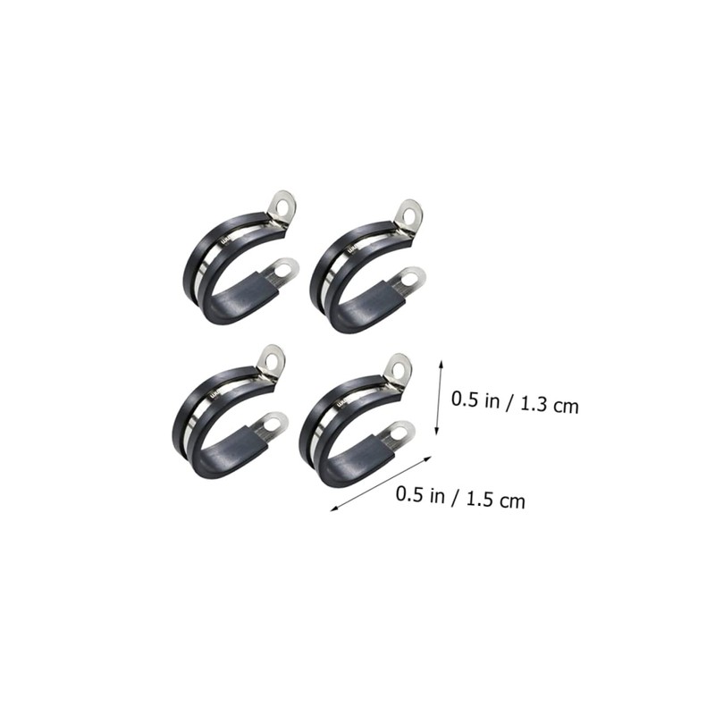 LABRIMP 44pcs Stainless Steel Cable Clamps with Rubber Cushion Durable