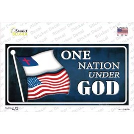 Smart Blonde One Nation Under God Bumper Sticker 3X6 Inch - Peel and Stick