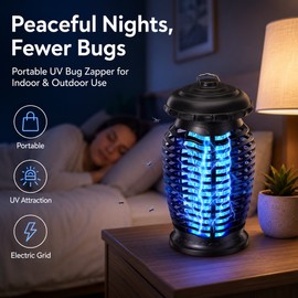 Portable Bug Zapper Lamp for Indoor & Outdoor Use – UV Electric Insect Killer for Mosquitoes and Flies