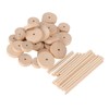 Unfinished Wood Wheels DIY Polished Round Wheel Wooden Pieces for