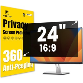 F FORITO 24 Inch 16:9 360°Privacy Screen Protector for Computer Monitor, Removable Eye Protection Anti Blue Light Anti Glare Computer Screen Privacy Shield for All 24" Widescreen Monitors