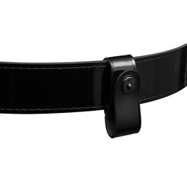 Handcuff Strap Black Leather High Gloss with Black Safety Snap