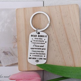 Mothers Day Gifts for Nonnie Grandma Birthday Gifts for Nana Grandma Nonnie Keychain Gift for Grandmother Nanny Gigi Gifts for Grandma Double Sided Keyring Gifts for Grammy Granny Gifts from Grandkids