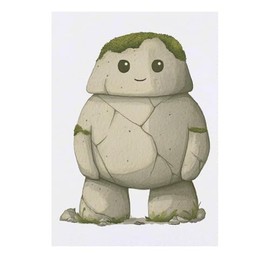 'Cute Little Stone Man' Temporary Tattoo - Water Resistant, Skin-Safe, Non-Toxic Transfer (TO00084455)