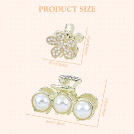 Dizila 20 Pieces/10 Pairs Small Metal Hair Claws (Gold+White)