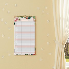 Akuoly Wall Calendar 2026-2027 Family Organizer Calendar from Jan.2026 to Jun. 2027 total 18 Months, Monthly Calendar with 4 Columns for each Family Member with Goal Setting, Exercise Log, Meal Plans, Appointments and More, 8.3x15 Inches