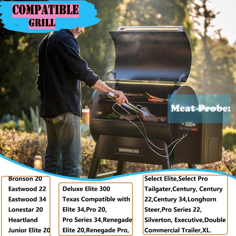 Replacement for Traeger Meat Probe,Compatible with Traeger Wood Pellet Grills