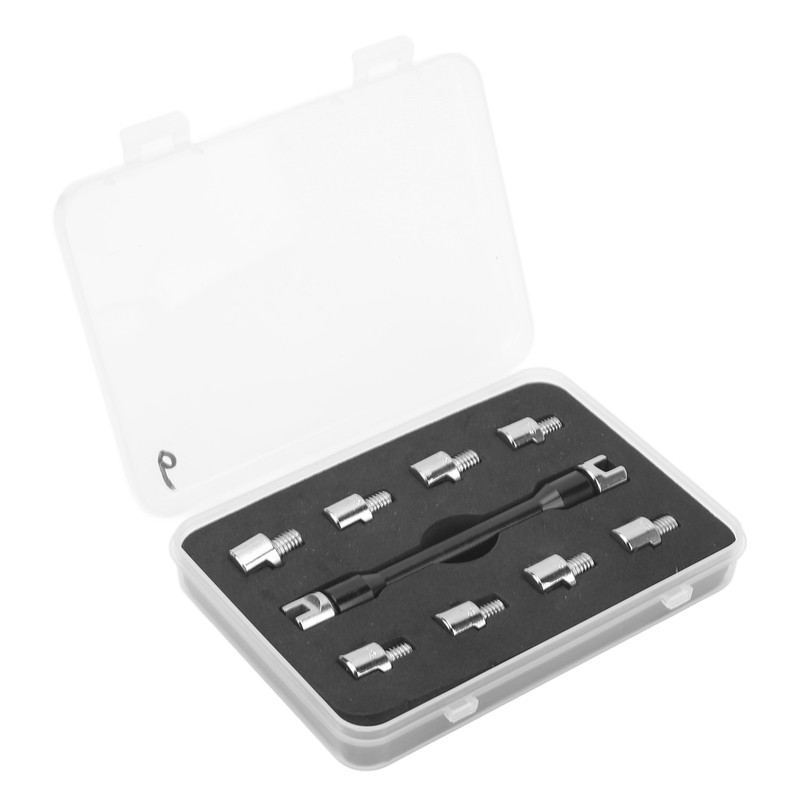 Motorcycle Spoke Wrench Set Spoke Spanner Kit with 10 Interchangeable