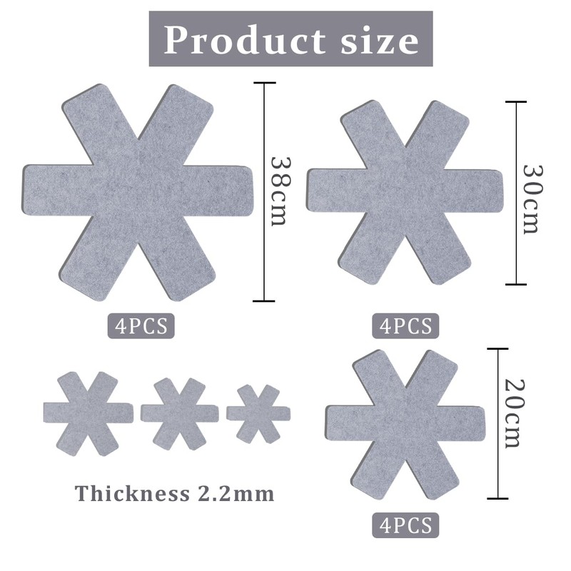 Pan Protectors, 12 Pieces Felt Pan Protector, Stacking Protection, Pot