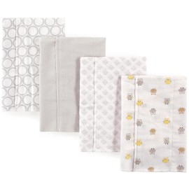 Luvable Friends Baby Cotton Flannel Burp Cloths 4pk, Owl, One Size