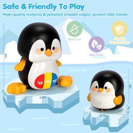 Baby Toys 6-12 Months, Musical Penguins Crawling Infant Toys, Early Learning Toy for Tummy Time with Light & Sound, Birthday Gifts for Babies Newborn Boys Girls 0-3-6 7 8 9 10 11 Months 1 Year Old