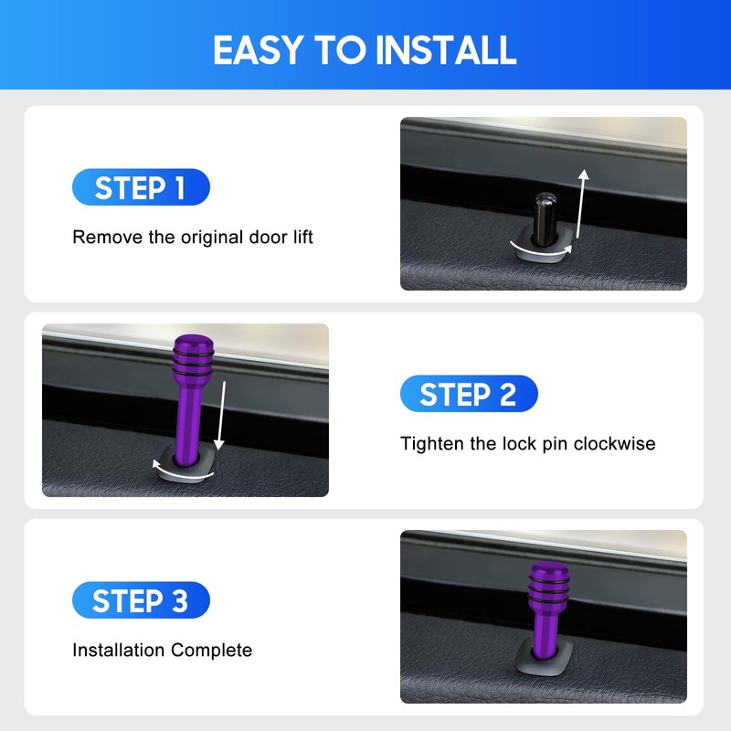 4 PCS Car Door Lock Knobs, Inner Door Lock Pull