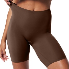 SPANXsmooth Fit-to-You Mid-Thigh Shorts - One Size Fits All - Tummy Control Shorts - Anti-Chafe - Lightweight Shapewear - Chestnut Brown - One Size (XS-XL)
