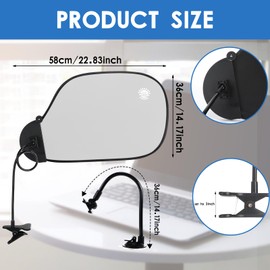 Yaomiao Adjustable Office Desk Shade and Cubicle Shade Office Plastic Privacy Desk Accessories for Block Light Privacy Glare Reduction and Improve Comfort Essential Product (2 Pcs,Grey)