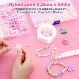 Zocipro Strong Clear Invisible Nylon Thread Wire, 0.3mm 500m Fishing Wire with Bead Needle & Scissors for Sewing, Jewellery Making, Crafts, Christmas Hanging Decorations