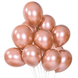 DazzJoy Pack of 50 Rose Gold Balloons - 10 Inch Rose Gold Balloons for Birthday, Wedding and JGA - Helium Suitable for Metallic Wedding Decoration and Birthday Decoration, Balloons for Celebrations