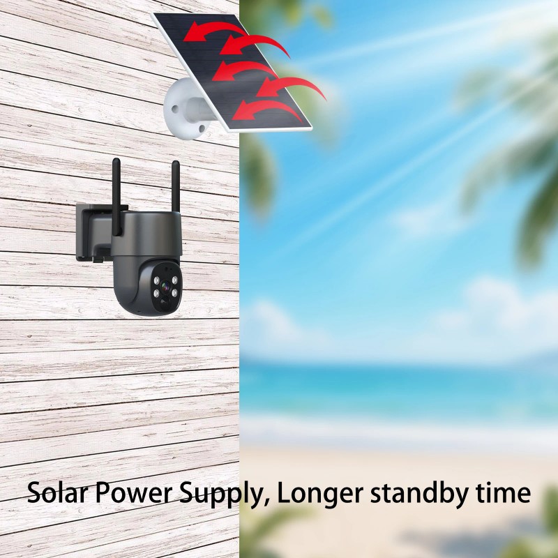 4G Solar Ip Camera Intelligent Pir Humanoid Detection Full Color